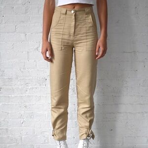THE RANGE LINEN PANTS TIDE LINEN TWILL STRAIGHT LEG PANTS TAN